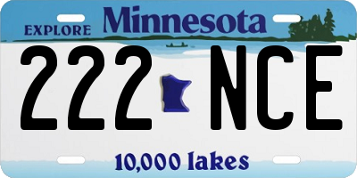 MN license plate 222NCE