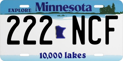 MN license plate 222NCF