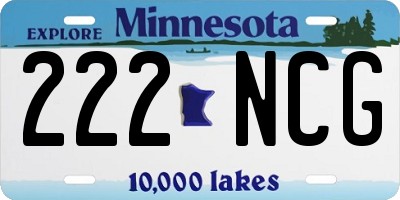 MN license plate 222NCG