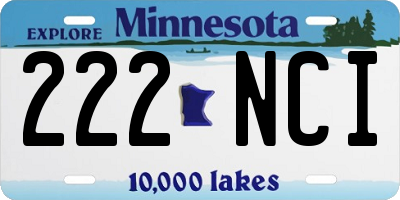 MN license plate 222NCI