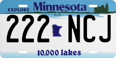 MN license plate 222NCJ