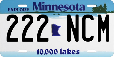 MN license plate 222NCM