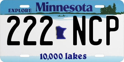 MN license plate 222NCP