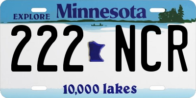 MN license plate 222NCR