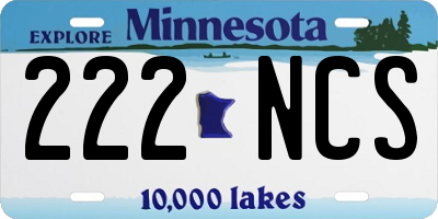 MN license plate 222NCS