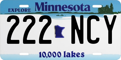 MN license plate 222NCY