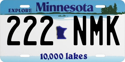 MN license plate 222NMK