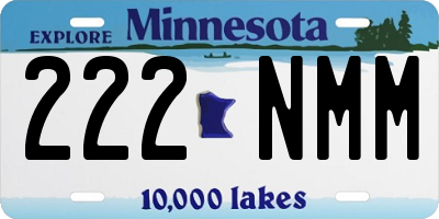 MN license plate 222NMM