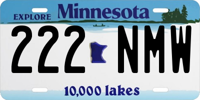 MN license plate 222NMW
