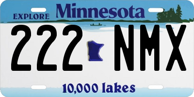 MN license plate 222NMX