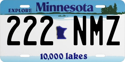 MN license plate 222NMZ
