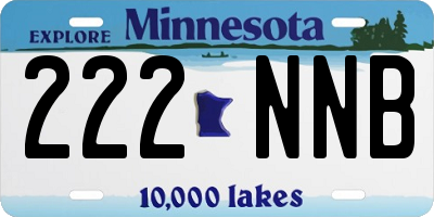 MN license plate 222NNB