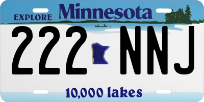 MN license plate 222NNJ