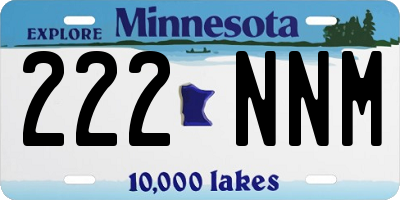 MN license plate 222NNM