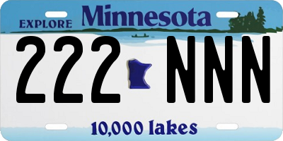 MN license plate 222NNN