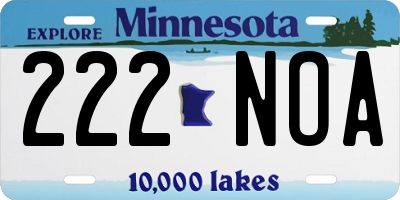 MN license plate 222NOA