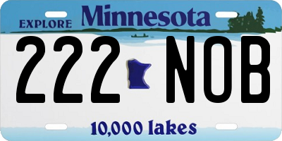 MN license plate 222NOB