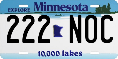 MN license plate 222NOC