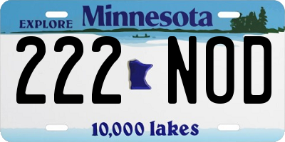 MN license plate 222NOD