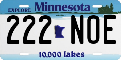 MN license plate 222NOE