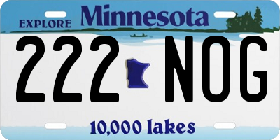 MN license plate 222NOG
