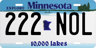 MN license plate 222NOL