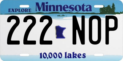 MN license plate 222NOP