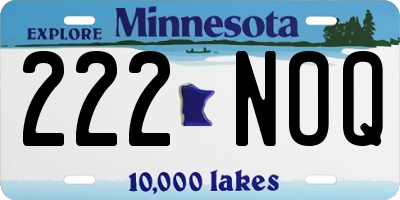 MN license plate 222NOQ