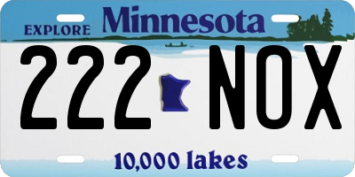 MN license plate 222NOX