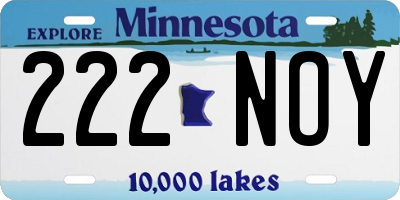 MN license plate 222NOY