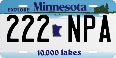 MN license plate 222NPA
