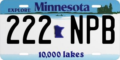 MN license plate 222NPB