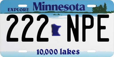 MN license plate 222NPE