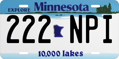 MN license plate 222NPI