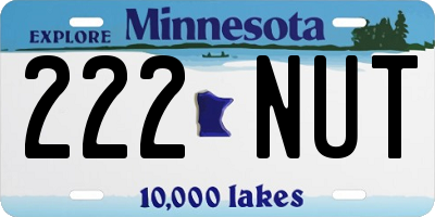 MN license plate 222NUT