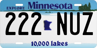 MN license plate 222NUZ