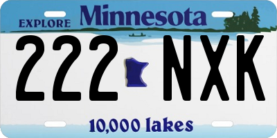 MN license plate 222NXK