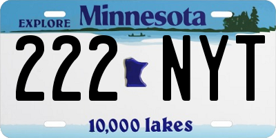 MN license plate 222NYT
