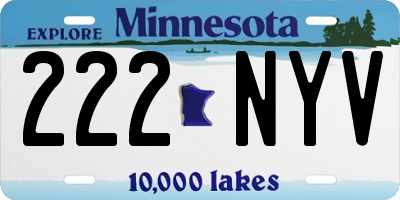 MN license plate 222NYV