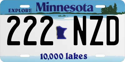 MN license plate 222NZD