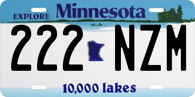 MN license plate 222NZM