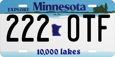 MN license plate 222OTF