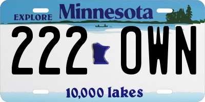 MN license plate 222OWN