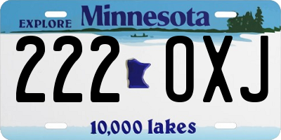 MN license plate 222OXJ