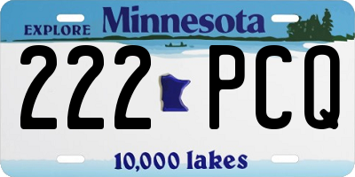 MN license plate 222PCQ