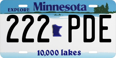 MN license plate 222PDE