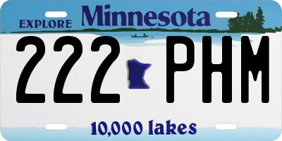 MN license plate 222PHM
