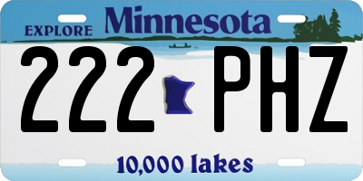 MN license plate 222PHZ
