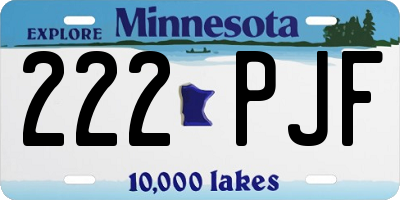 MN license plate 222PJF