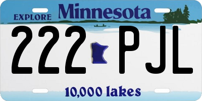 MN license plate 222PJL